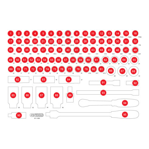 Insert en mousse vide pour 811.1095 KS Tools