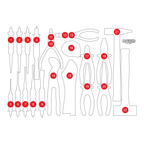 Insert en mousse vide pour 811.2022 KS Tools