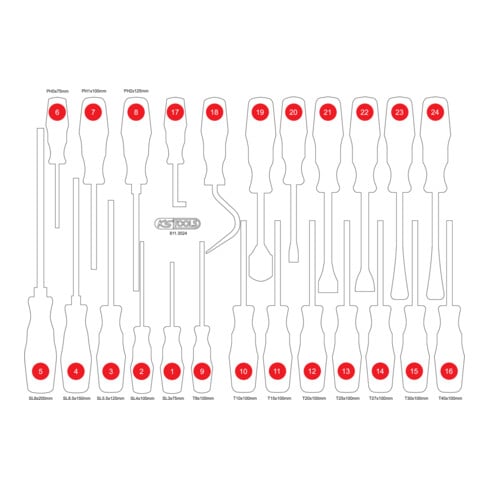 Insert en mousse vide pour 811.3024 KS Tools