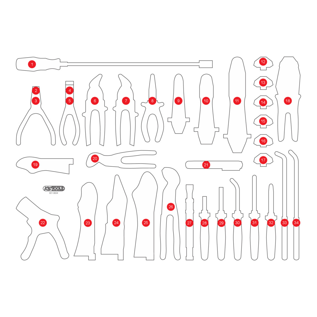 Insert en mousse vide pour 821.0034 KS Tools
