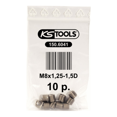 Insert fileté KS Tools M8x1,25, 10,8mm, paquet de 10