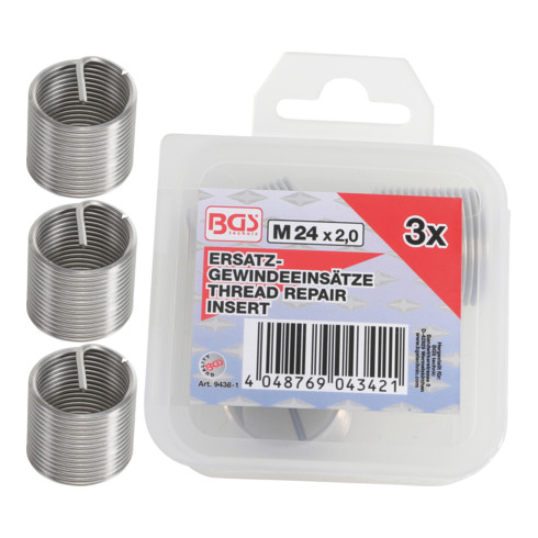 BGS Inserti filettati di ricambio M24x2,0mm, 3pz.