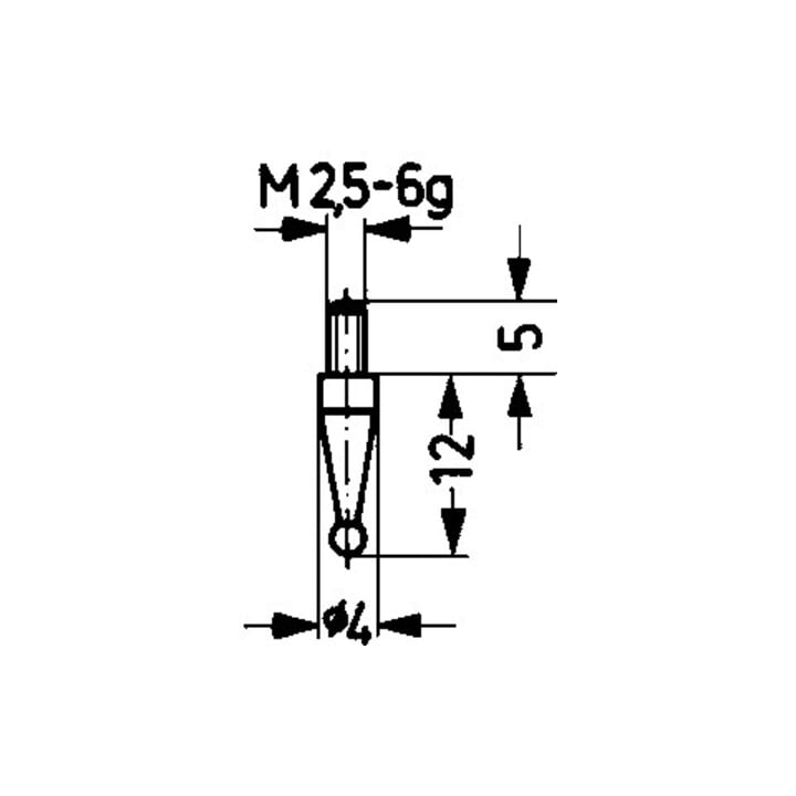Inserts de mesure KÄFER D.1mm KGL M2,5 STA pour comparateurs