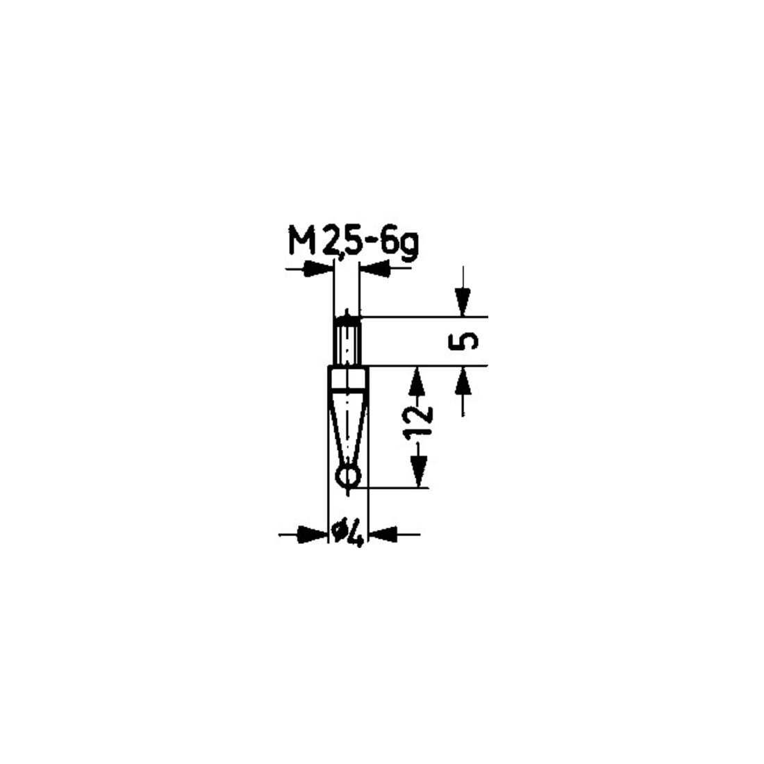 Inserts de mesure KÄFER D.1mm KGL M2,5 STA pour comparateurs