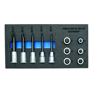 Inserts pour tournevis Gedore, jeu de 1/2'' dans le module Check-Tool 11 pcs.
