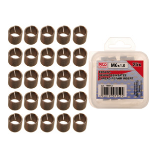 Inserts de filetage de remplacement BGS M8 x 1,25 mm, 25 pcs.