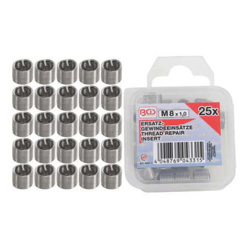 Inserts de filetage de remplacement BGS M7 x 1,0 mm, 25 pcs.