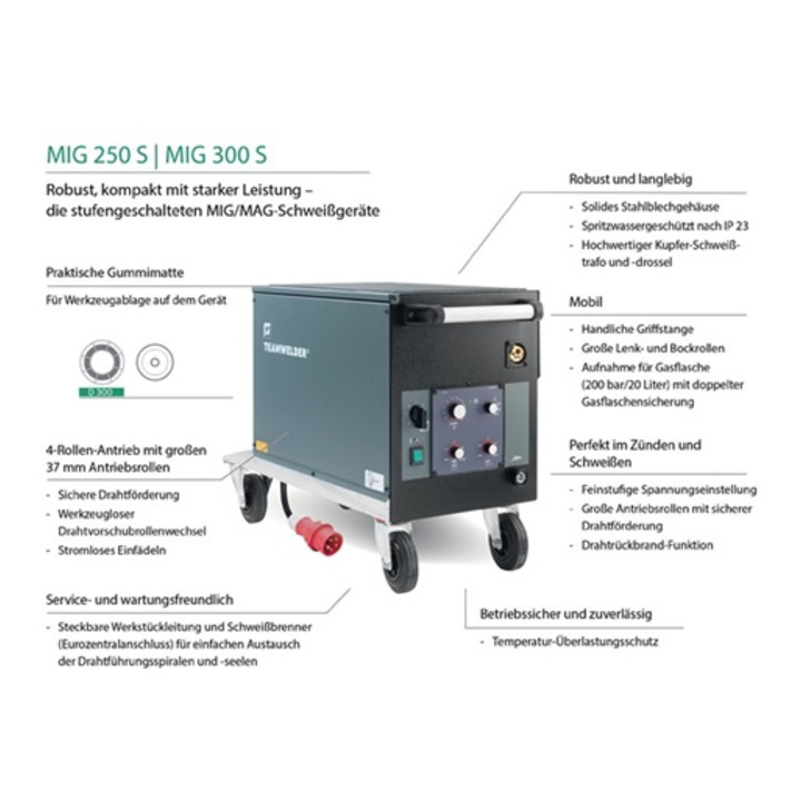 Installation de soudage MIG / MAG MIG 250 S Set avec accessoires 30 - 250 A refr
