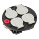 Insteekcontact montageplaat 4-voudig IP20 230V/16A thermostaat met controlelampje-1