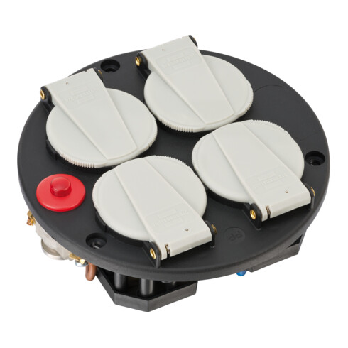 Insteekcontact montageplaat 4-voudig IP20 230V/16A thermostaat met controlelampje