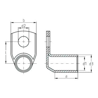 Intercable Cosse à œil coudée 90 degrés 150 mm² M16 ICR1501690