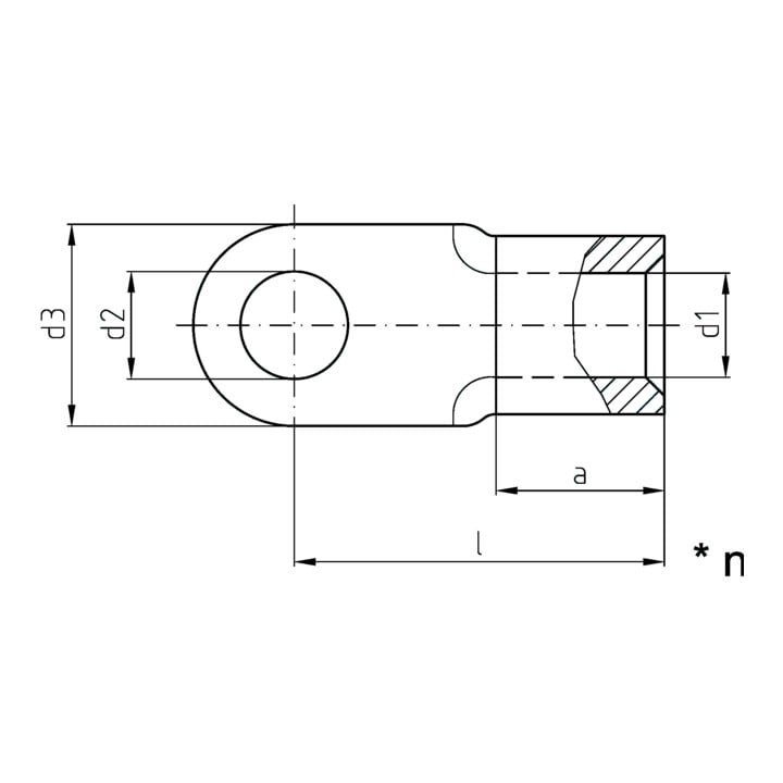 Intercable Cosse à sertir ICQ258 25 mm² M8 étamée