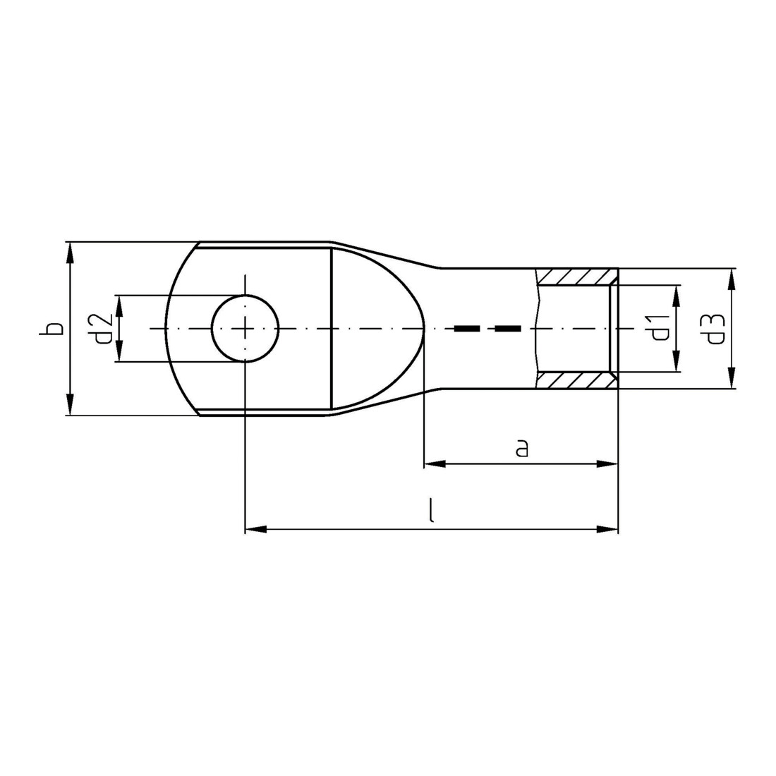 Intercable Tools Cosse à sertir 10 mm² M8 zinguée ICD108