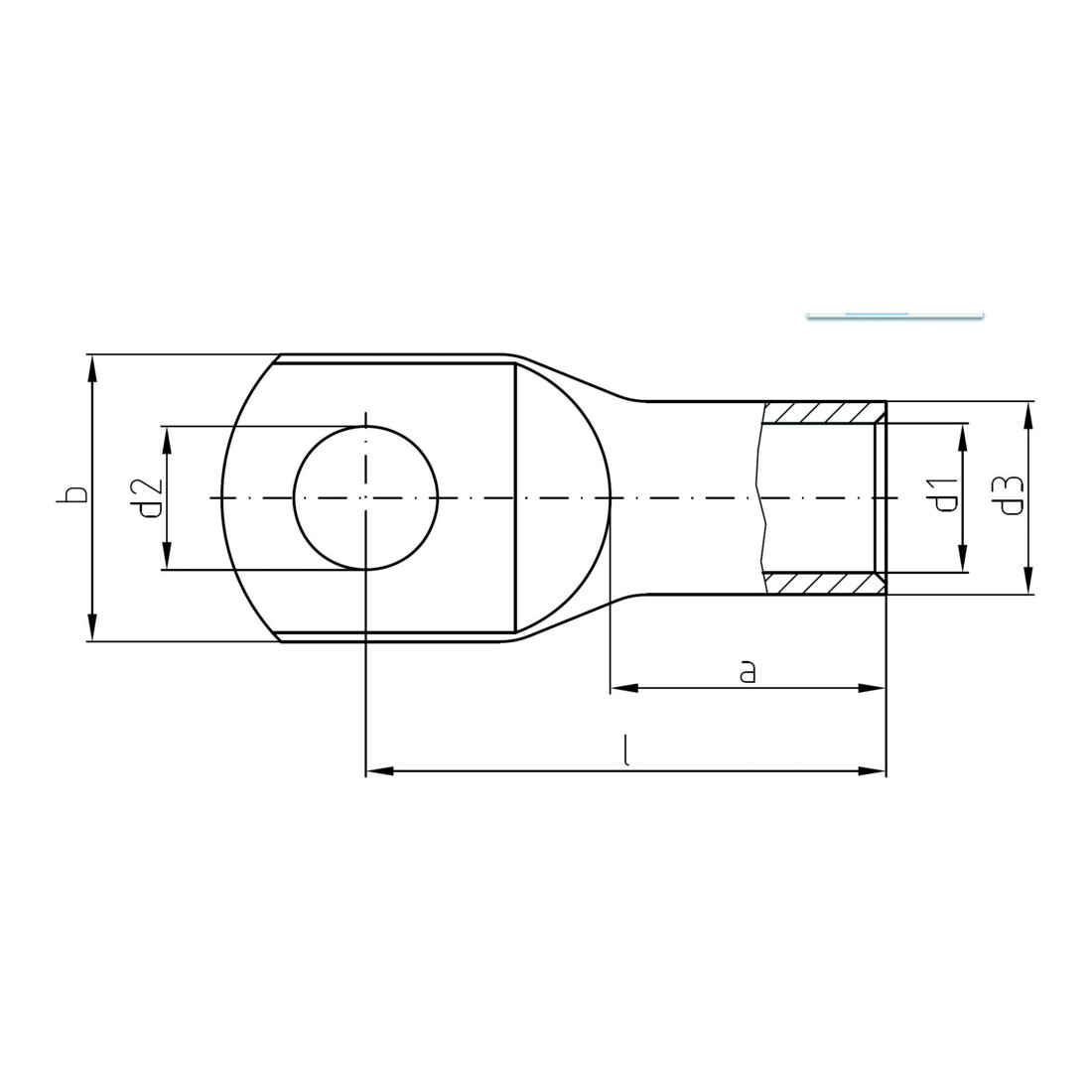 Intercable Tools Cosse tubulaire 6qmm M6 zinguée ICR66
