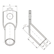 Intercable Tools Cosse tubulaire coudée 45 degrés 95qmm M10 ICR951045-4
