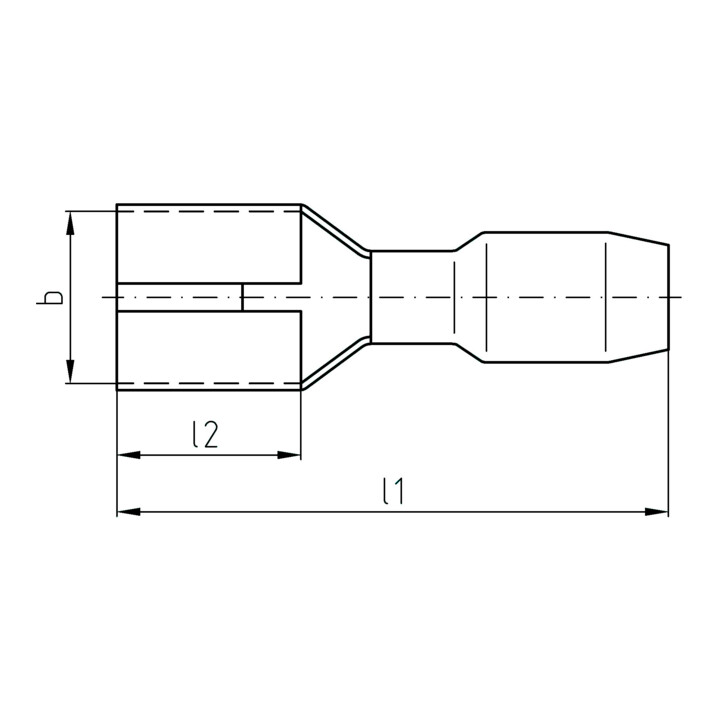 Intercable Tools Flachsteckhülse 0, 5-1qmm 2, 8x0, 8 ICIQ128FH