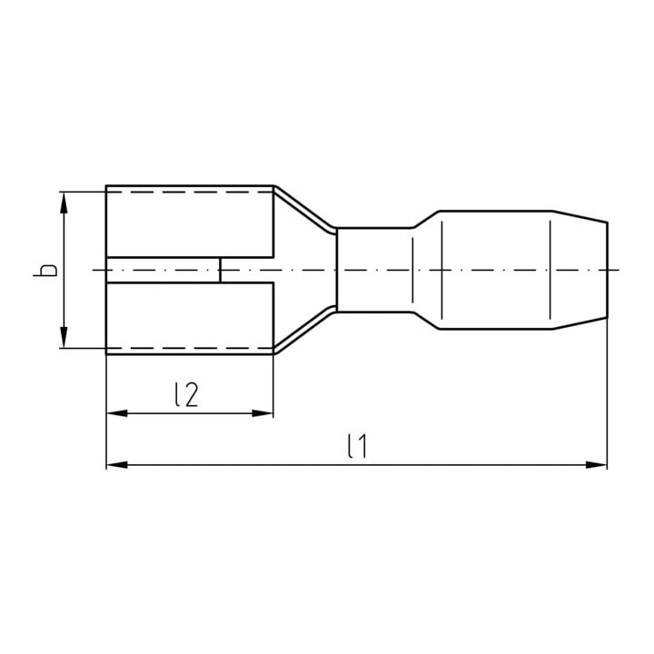 Intercable Tools Flachsteckhülse 1, 5-2, 5qmm 6, 3x0, 8 ICIQ268FH