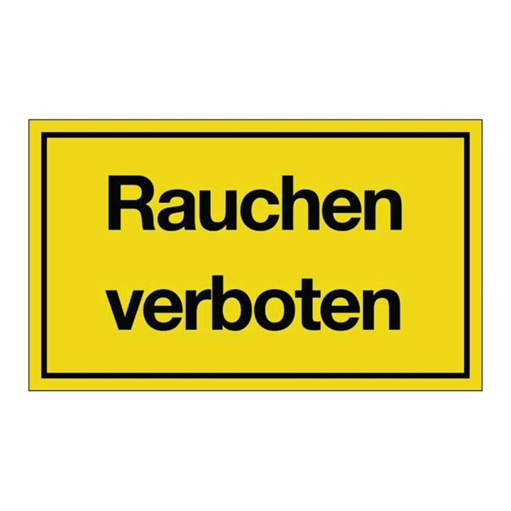 Interdit de fumer L250xB150mm Plastique noir/jaune