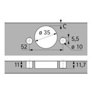 Intermat Topfscharnier K 0 à emboîter (48053)-4