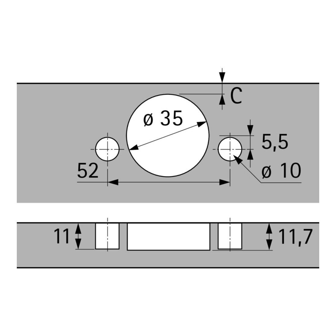 Intermat Topfscharnier K 0 à emboîter (48053)