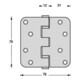 INTERSTEEL Charnière de porte à roulement à billes VA rd 76x76mm DIN L/R avec goupille extractible-4