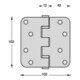 INTERSTEEL Charnière de porte à roulement à billes VA ronde 102x102 mm DIN G/D avec goupille extractible-4