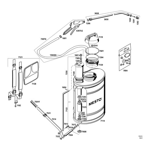 Irroratore MESTO 3541G Stabilus 18 litri.