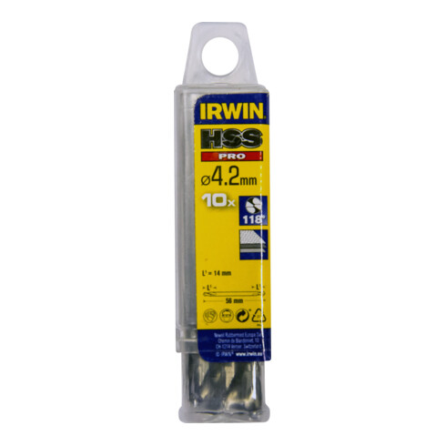Irwin Dop. Metallbohrer HSS 4,2x56x14mm