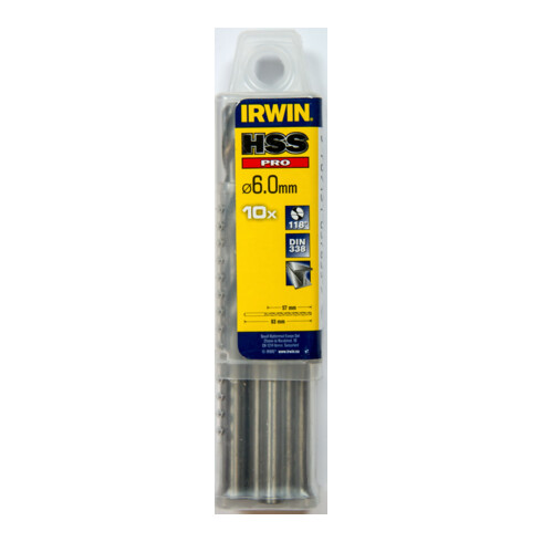 Irwin foret à métaux HSS 6,0x93x57mm