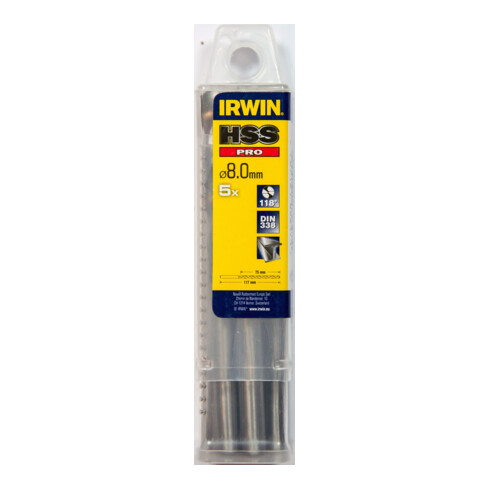 Irwin foret à métaux HSS 8,0x117x75mm