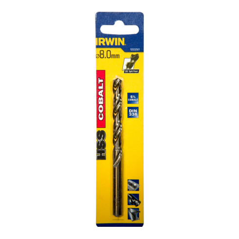 Irwin foret à métaux HSS-Co 8,0x117x75mm