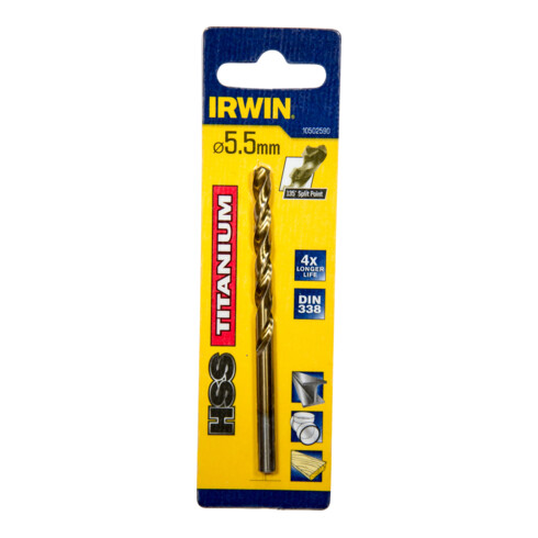 Irwin foret à métaux HSS-Tin 5,5x93x57mm