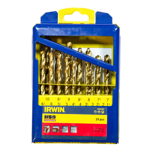 Irwin foret à métaux HSS-Tin set 19 pces