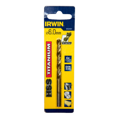 Irwin Foret métal HSS-Tin 6,0x93x57mm