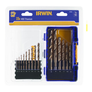 Irwin Forets métal HSS-Pro TIN, set 15 pièces