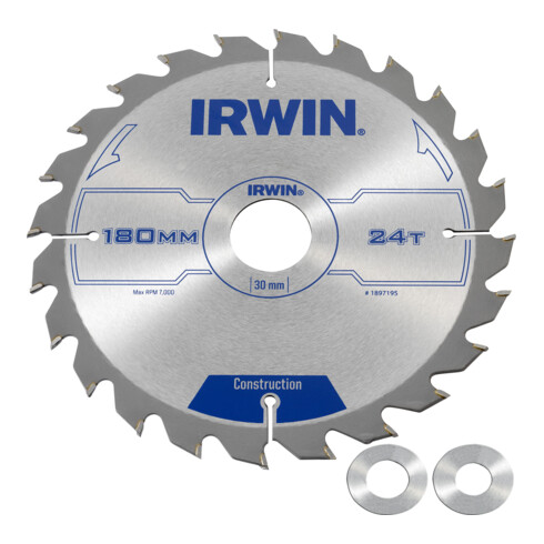 Irwin Lame de scie circulaire manuelle 180 × 30 mm 24 dents ATB