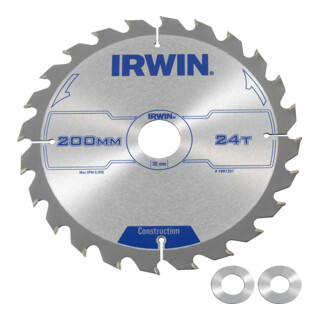 Irwin Lame de scie circulaire manuelle 200 × 30 mm 24 dents ATB