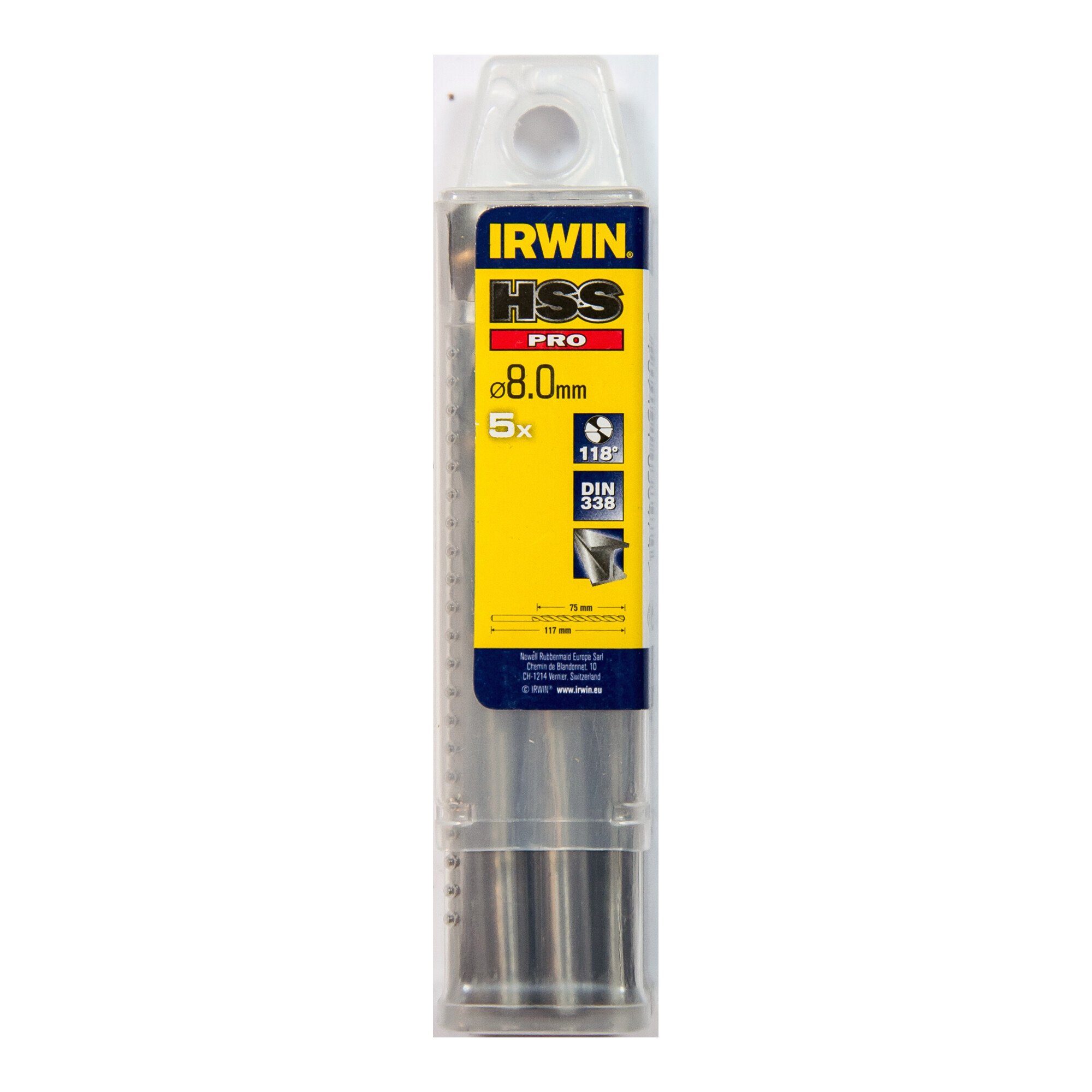 Irwin Metallbohrer HSS 8,0x117x75mm ; Irwin Tools
