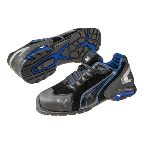 Puma Sicherheitsschuhe Rio Black Low, EN20345 S3 schwarz/blau
