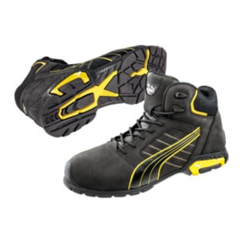 Puma Sicherheitsstiefel Amsterdam Mid, S3 SRC grau/gelb