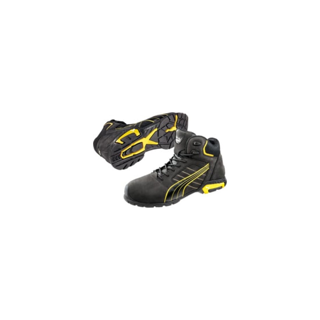 Puma Sicherheitsstiefel Amsterdam Mid, S3 SRC grau/gelb
