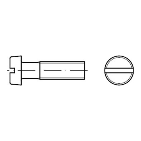 ISO 1207 Zylinderschraube mit Schlitz, Edelstahl A4 M6x70 KP