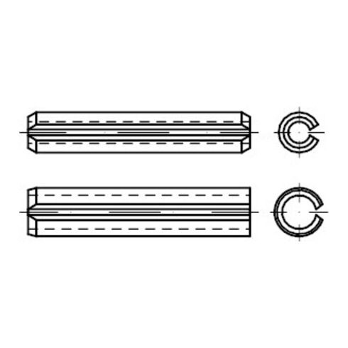 ISO 13337 Goupille élastique (douille élastique), version légère, FST 2x24 HP