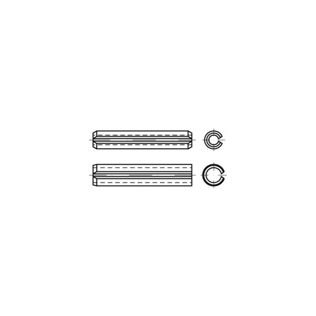 ISO 13337 Spannstifte Federstahl 6 x 14 S