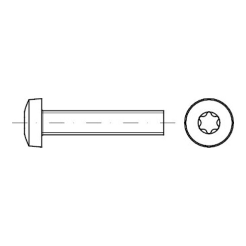 ISO 14583 Vis à tête plate à six pans creux intérieur, acier inox A2 ISR M2,5x5 P