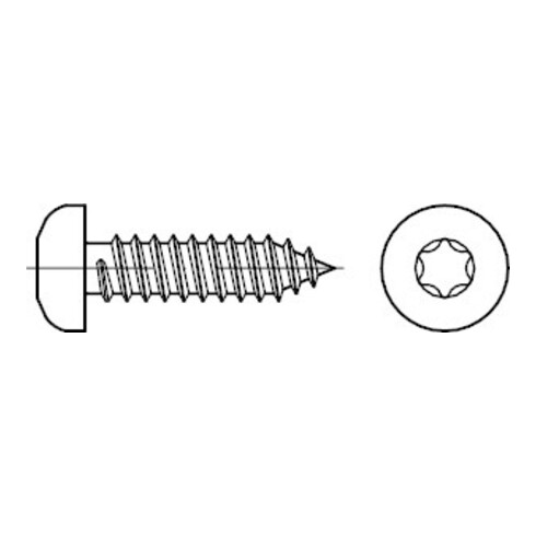 ISO 14585 Flachkopf-Blechschraube Form C mit Innensechsrund, Edelstahl A2 C ISR 4,2x38 HP