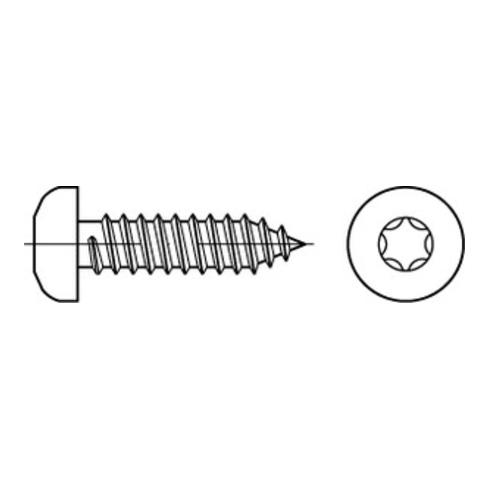 ISO 14585 Form CE Flachkopf-Blechschraube VG 2,9x13 Stahl galvanisch verzinkt TX m. Spitze