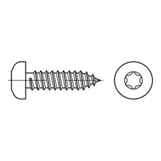 DIN 7981-C/ISO 14585 Linsenkopf-Blechschraube mit Spitze Innensechsrund (TX), Edelstahl, blank