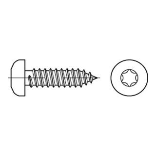 DIN 7981-C/ISO 14585 Linsenkopf-Blechschraube mit Spitze Innensechsrund (TX), Edelstahl, blank