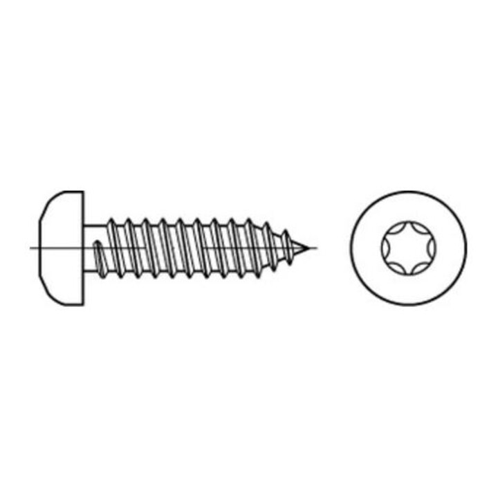 DIN 7981-C/ISO 14585 Vis à tôle à tête fraisée bombée pointe intérieure Torx (TX), inox, brut